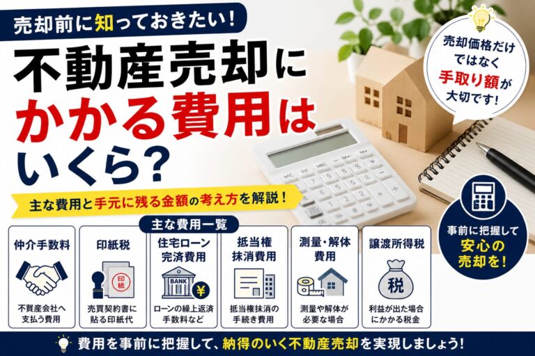 不動産売却にかかる費用はいくら？事前に知っておきたい主な費用